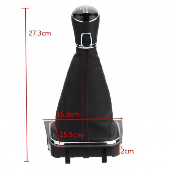 VW GOLF 5 6 MARCE KIT COMPLETO POMELLO LEVA DEL CAMBIO + CUFFIA W/NERO