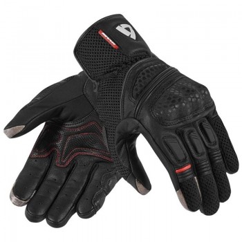 GUANTI GLOVES REV'IT  DIRT 2 NERO ESTIVO PELLE TOURING TRASPIRANTI STRADALE PROTEZIONE