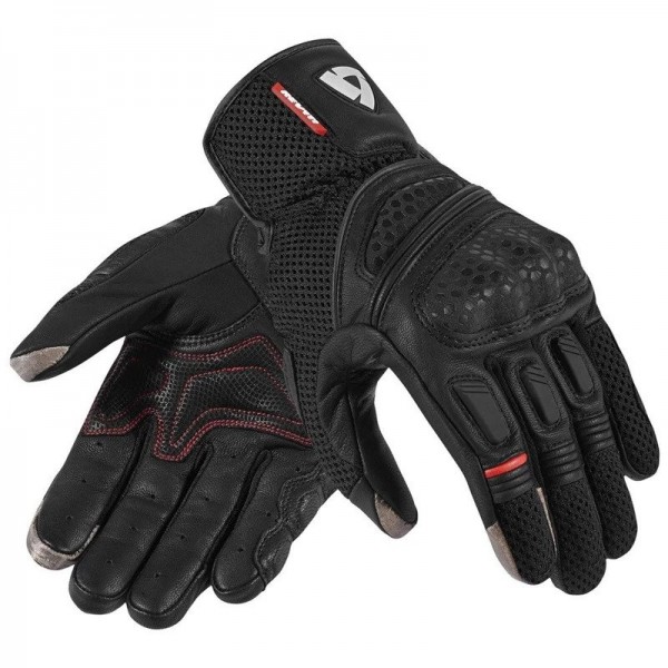 GUANTI GLOVES REV'IT  DIRT 2 NERO ESTIVO PELLE TOURING TRASPIRANTI STRADALE PROTEZIONE