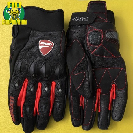 GUANTI DUCATI GLOVES NERO ESTIVO PELLE TOURING TRASPIRANTI STRADALE PROTEZIONE