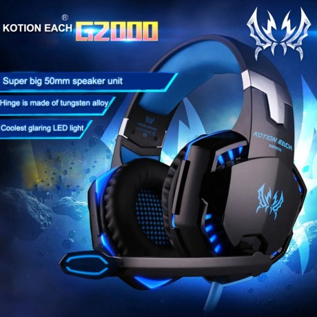 CUFFIE GAMING KOTION G2000 PER PS4 PC XBOX ONE S MAC CON LED MICROFONO VOLUME SPLITTER AUDIO