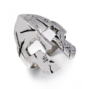 ANELLO DONNA UOMO SPARTAN ELMO HERO HELMET RING TROY GUERRIERO 300