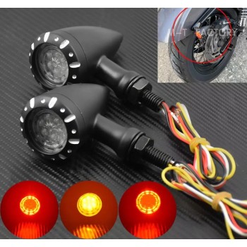 2X UNIVERSAL LED 3 IN 1 MOTO INDICATORI DIREZIONE SEGNALE FRECCE STOP FRENO LUCE