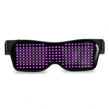 OCCHIALI LED BLUETOOTH APP ILLUMINAZIONE GLOWING EDM PARTY DISCOTECA DIY FESTA