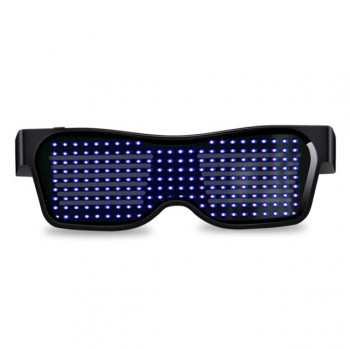 OCCHIALI LED BLUETOOTH APP ILLUMINAZIONE GLOWING EDM PARTY DISCOTECA DIY FESTA