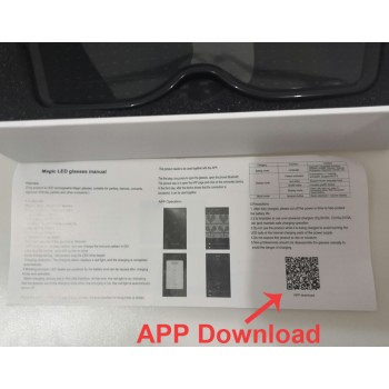 OCCHIALI LED BLUETOOTH APP ILLUMINAZIONE GLOWING EDM PARTY DISCOTECA DIY FESTA