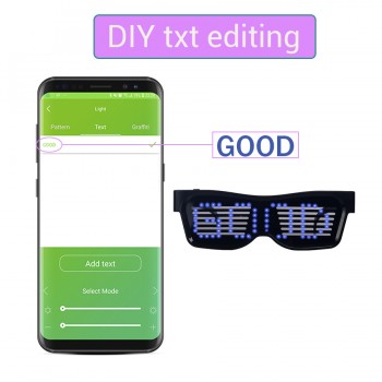 OCCHIALI LED BLUETOOTH APP ILLUMINAZIONE GLOWING EDM PARTY DISCOTECA DIY FESTA