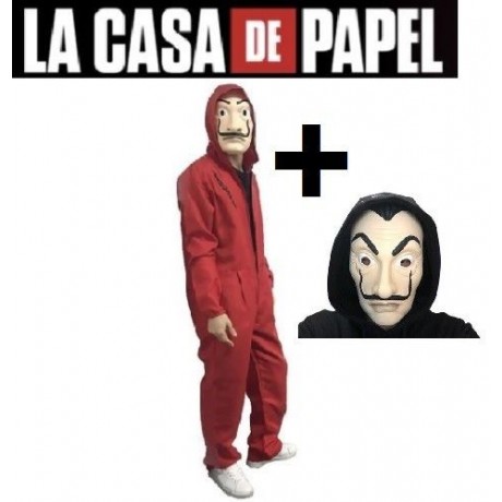 LA CASA DE PAPEL CARTA SALVADOR DALI COSPLAY COSTUME + MASCHERA