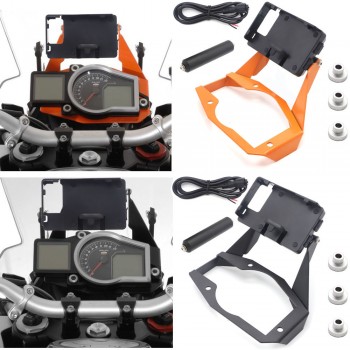 KTM 1050 1090 1190 1290 Avventura ADV SUPPORTO SMARTPHONE NAVIGATORE STAFFA MOTO CELLULARE CARICATORE USB ENDURO