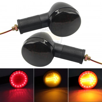 2X UNIVERSAL LED 3 IN 1 MOTO INDICATORI DIREZIONE CUSTOM SEGNALE FRECCE STOP FRENO LUCE