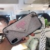 COVER CASE PINK TELEFONO IPHONE XS GLITTER RICAMO FASHION BORSA