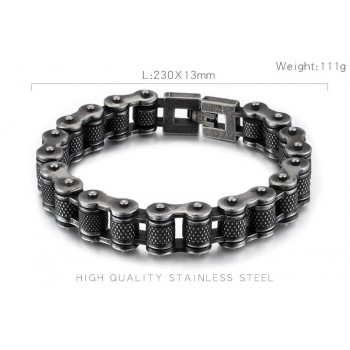 BRACCIALE CATENA MOTO BRACCIALI ACCIAIO BRUNITO BRACCIALETTO RIDERS MOTOCICLISTA