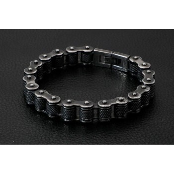 BRACCIALE CATENA MOTO BRACCIALI ACCIAIO BRUNITO BRACCIALETTO RIDERS MOTOCICLISTA