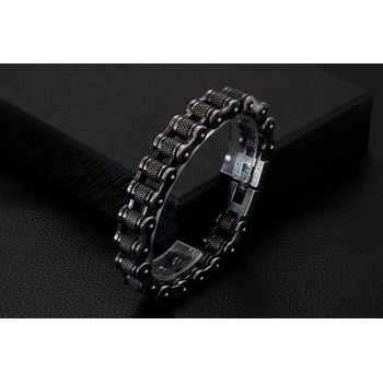 BRACCIALE CATENA MOTO BRACCIALI ACCIAIO BRUNITO BRACCIALETTO RIDERS MOTOCICLISTA