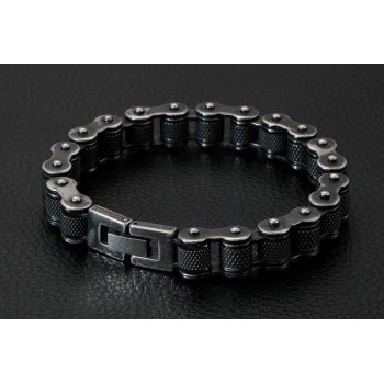 BRACCIALE CATENA MOTO BRACCIALI ACCIAIO BRUNITO BRACCIALETTO RIDERS MOTOCICLISTA