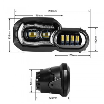 FARO LED BMW F800GS S ADV GS F 800 R LC ADVENTURE 2006 2017