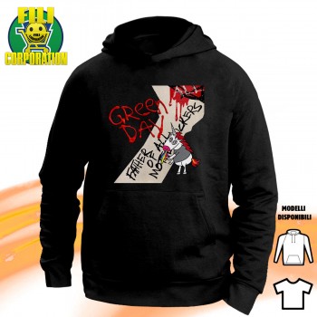 FELPA CAPPUCCIO GREEN DAY UNICORNO FATHER OF ALL T-SHIRT HOODIE rock punk Rainbo