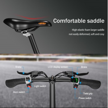 T18 SMART BICICLETTA ELETTRICA E-BIKE MAX SPEED 25KM/H PIEGHEVOLE CITTA + LUCI