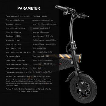 T18 SMART BICICLETTA ELETTRICA E-BIKE MAX SPEED 25KM/H PIEGHEVOLE CITTA + LUCI