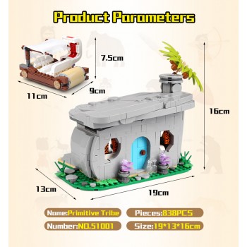 FRED I FLINTSTONES BARNEI I PRIMITIVI CASA - LEGO COMPATIBILE