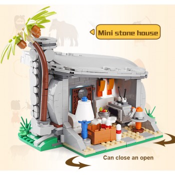 FRED I FLINTSTONES BARNEI I PRIMITIVI CASA - LEGO COMPATIBILE
