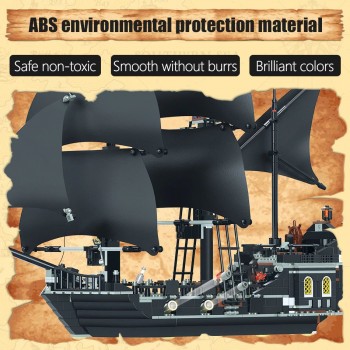 NAVE PERLA NERA PIRATI DEI CARAIBI JACK THE BLACK PEARL - LEGO COMPATIBILE BARCA