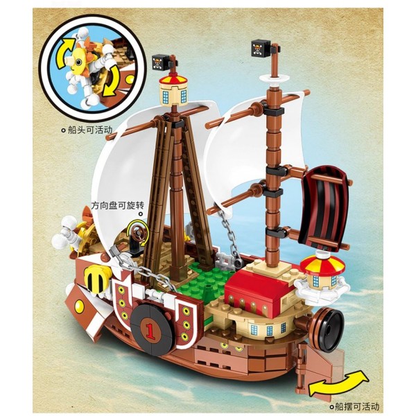 ⭐NAVE ONE PIECE MONKEY D.LUFFY THOUSAND SUNNY Pirata Figure FR- LEGO COMPATIBILE