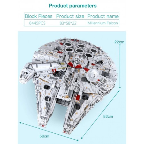 ⭐STAR WARS SERIES SPAZIO MILLENNIUM FALCON PZ 8445 LEGO COMPATIBILE SPED 7 15 G