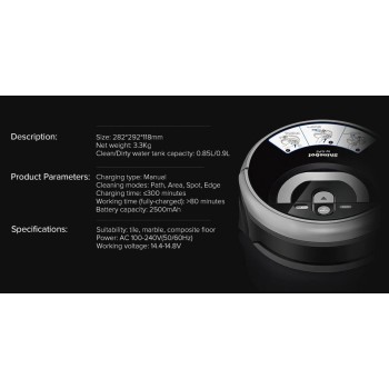 ILIFE W400 ROBOT LAVA LAVAGGIO PAVIAMENTI FUNZIONE DI PULIZIA SERBATOIO ACQUA