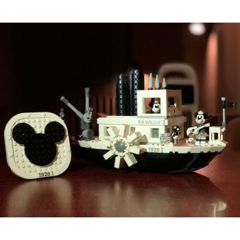 ⭐TOPOLIONO FILM BARCA A VAPORE MICKEY MOUSE STEAMBOAT WILLIE LEGO COMPATIBILE