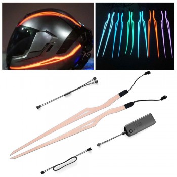 ⭐ LUCE LED LIENEA STRISCE LUMINOSE CASCO DA MOTO PER GUIDA NOTTURNA TRON ⭐