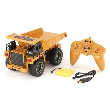 ✅⭐DUMPER HUINA 1540 6CH METALLO RC RADIO COMANDO DUMPER CAMION MOVIMENTO TERRA