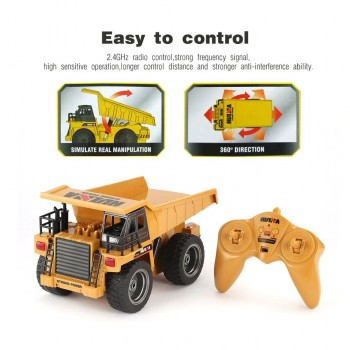 ✅⭐DUMPER HUINA 1540 6CH METALLO RC RADIO COMANDO DUMPER CAMION MOVIMENTO TERRA