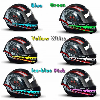 ⭐ LUCE LED DENTI SQUALO CASCO DA MOTO PER GUIDA NOTTURNA TRON ⭐