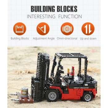 ✅⭐1719 pz MULETTO CARRELLO ELEVATORE FORCA RC APP TECHNIC BLOCK LEGO COMPATIBILE