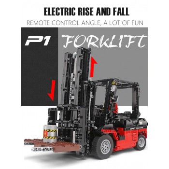 ✅⭐1719 pz MULETTO CARRELLO ELEVATORE FORCA RC APP TECHNIC BLOCK LEGO COMPATIBILE
