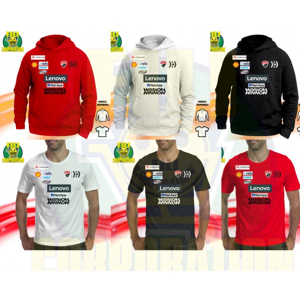 ✅⭐FELPA MISSION W T SHIRT DUCATI CORSE MOTO GP DOVI 04 DOVZIOSO RACING PETRUCCI