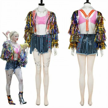 ⭐HARLEY QUINN BIRDS OF PREY COSPLAY COSTUME COMPLETO DI ACCESORI DONNA