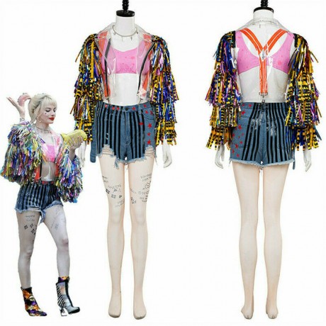 ⭐HARLEY QUINN BIRDS OF PREY COSPLAY COSTUME COMPLETO DI ACCESORI DONNA