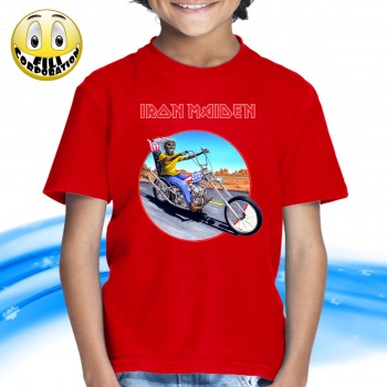 T-SHIRT FELPA  IRON MAIDEN IRON EDDIE CHOPPER ROUTE MOTO FEAR OF THE DARK