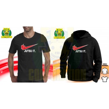 FELPA CAPPUCCIO T-SHIRT NARUTO TECNICHE NINJA AKATSUKI SASUKE ITACHI MADARA JUTS
