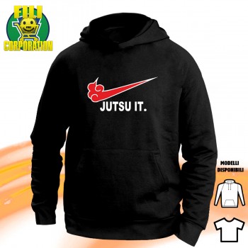 FELPA CAPPUCCIO T-SHIRT NARUTO TECNICHE NINJA AKATSUKI SASUKE ITACHI MADARA JUTS
