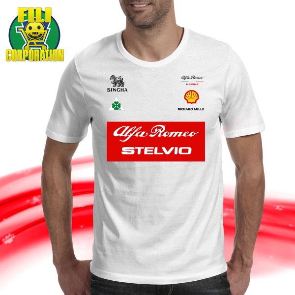 FELPA CAPPUCCIO T-SHIRT F1 ALFA ROMEO RACING STELVIO GIOVINAZZI RAIKKONEN