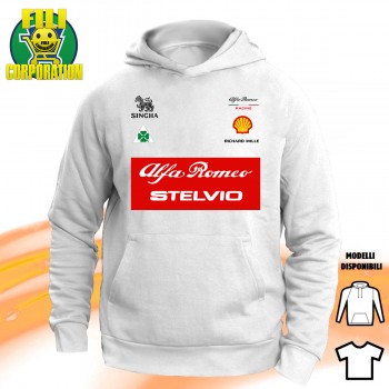 FELPA CAPPUCCIO T-SHIRT F1 ALFA ROMEO RACING STELVIO GIOVINAZZI RAIKKONEN