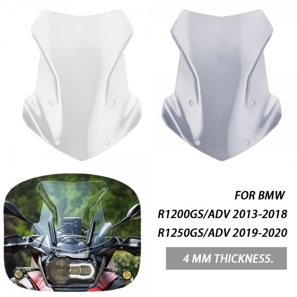 ✅PARABREZZA BMW GS 1200 13 18 ADV 1250 20 CUPOLINO FUMÉ SCURO TRASPARENTE TOURING