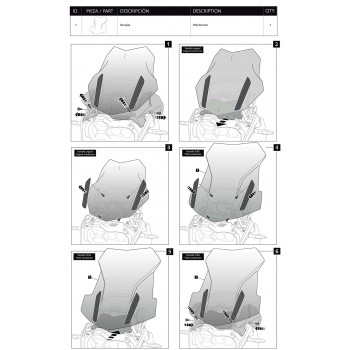 ✅PARABREZZA BMW GS 1200 13 18 ADV 1250 20 CUPOLINO FUMÉ SCURO TRASPARENTE TOURING