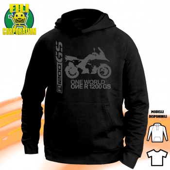 FELPA CAPPUCCIO BMW R1200 GS ADV T-SHIRT HOODIE ONE WORLD MOTORRAD MOTO OFF ROAD