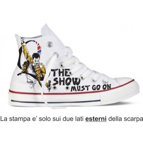 SCARPE FREDDY MERCURY QUEEN ROCK THE SHOW MUST GO ON MODELLO SIMIL NO CONVERSE