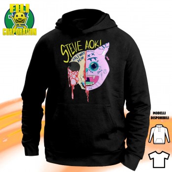 T-SHIRT STEVE AOKI MUSIC DJ FELPA CAPPUCCIO HALFWAY DEAD DAN TRAVIS EDM IBIZA