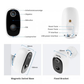 ✅TELECAMERA IP CAM BATTERIA CAMERA IR INFRAROSSI WIRELESS WIFI PANNELLO SOLARE